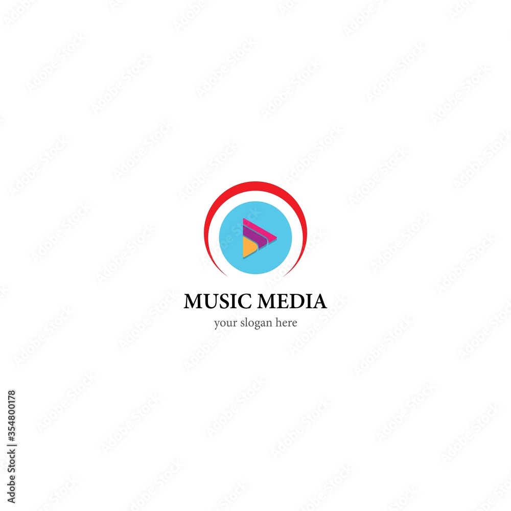 Music media logo template vector icon design