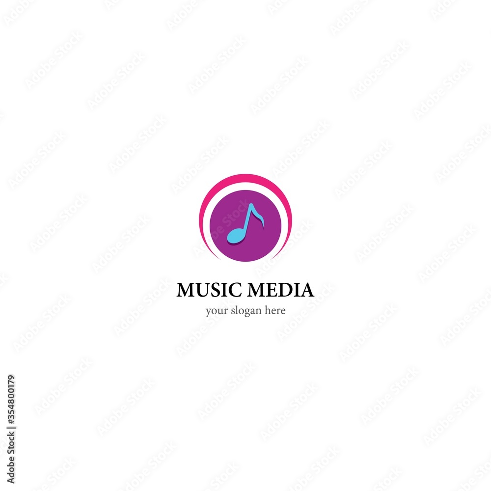 Music media logo template vector icon design