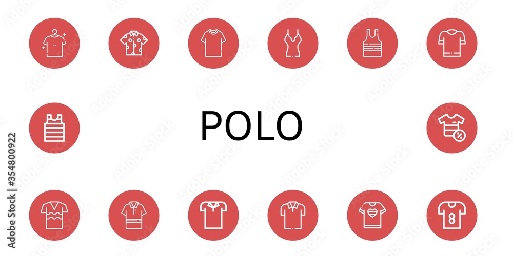 polo simple icons set polo simple icons set