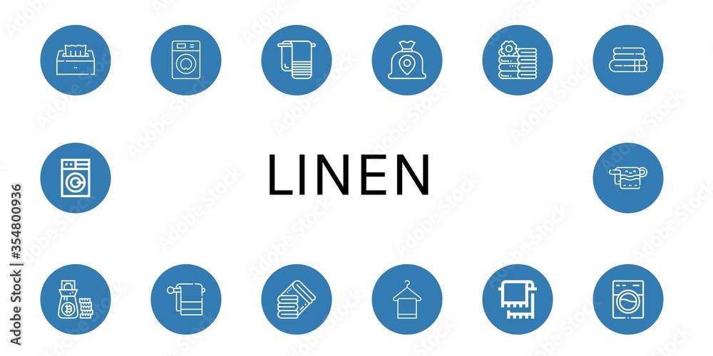 Set of linen icons Set of linen icons