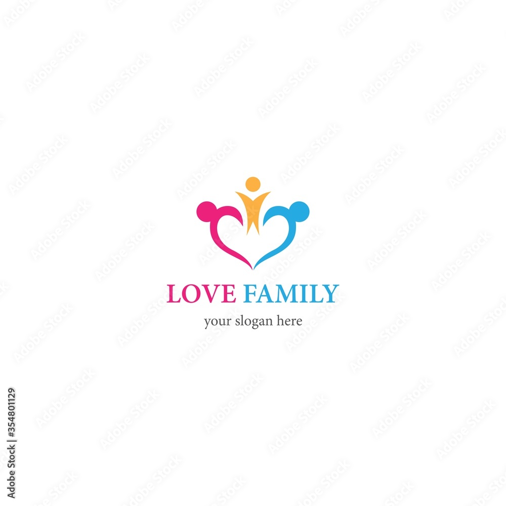 Love Family Logo template vector icon design Love Family Logo template vector icon design