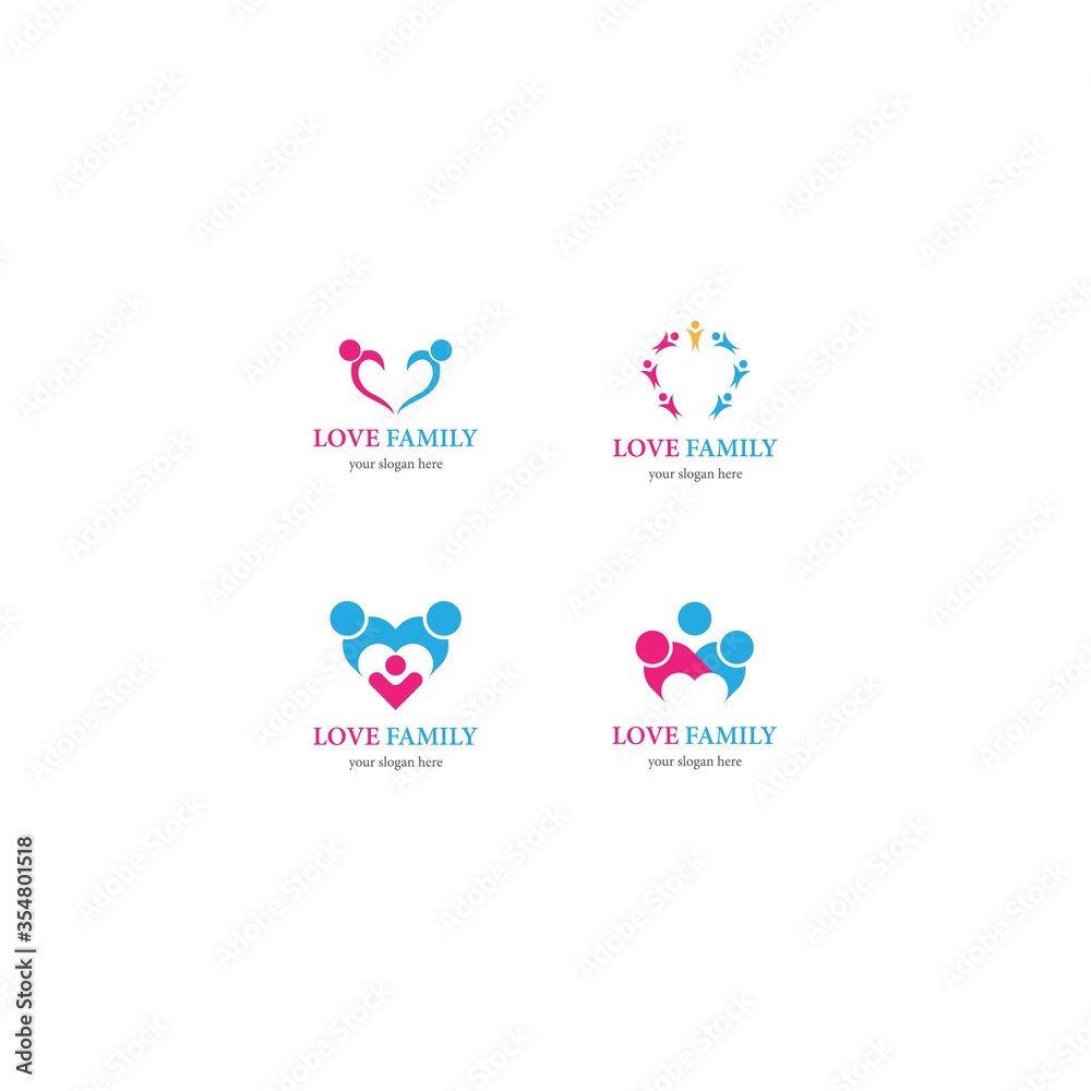 Love Family Logo template vector icon design Love Family Logo template vector icon design