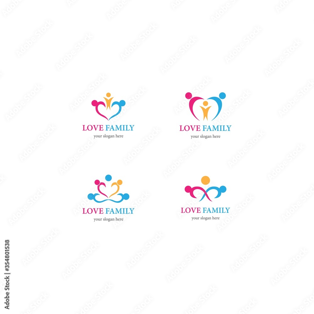 Fototapeta premium Love Family Logo template vector icon design