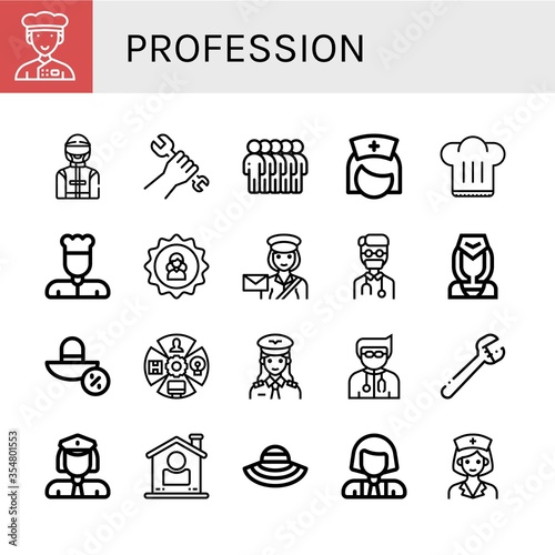 profession icon set
