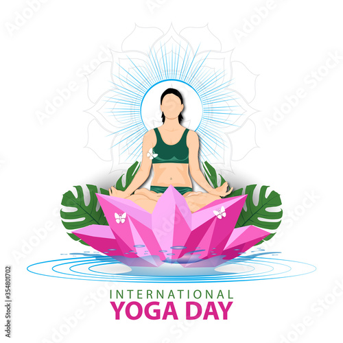 21 june-international yoga day,yoga body posture, vector illustration - Vector