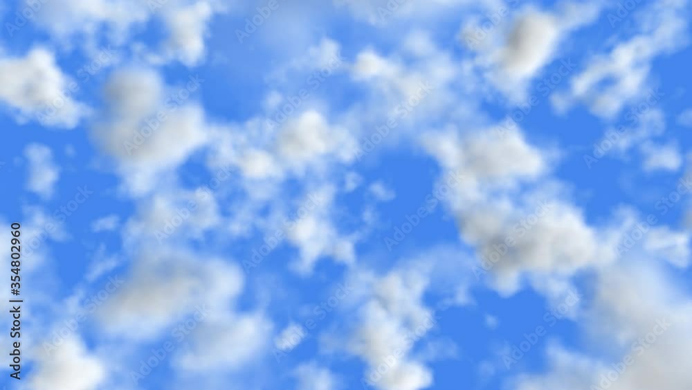 Realistic CG animation of the white clouds moving against the blue sky, rendered as UHD 60 fps Realistic CG animation of the white clouds moving against the blue sky, rendered as UHD 60 fps