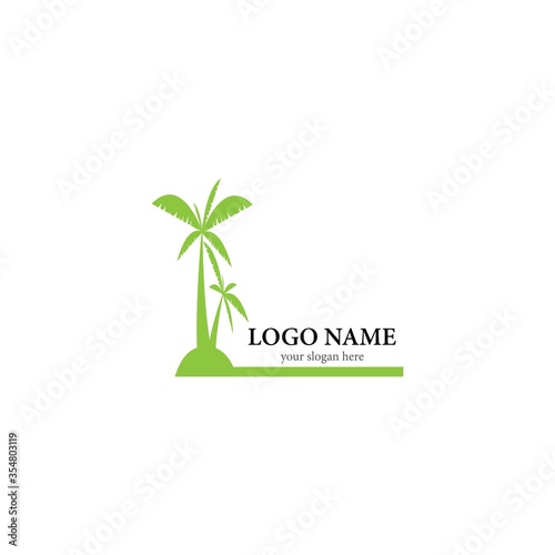 Palm tree summer logo template vector