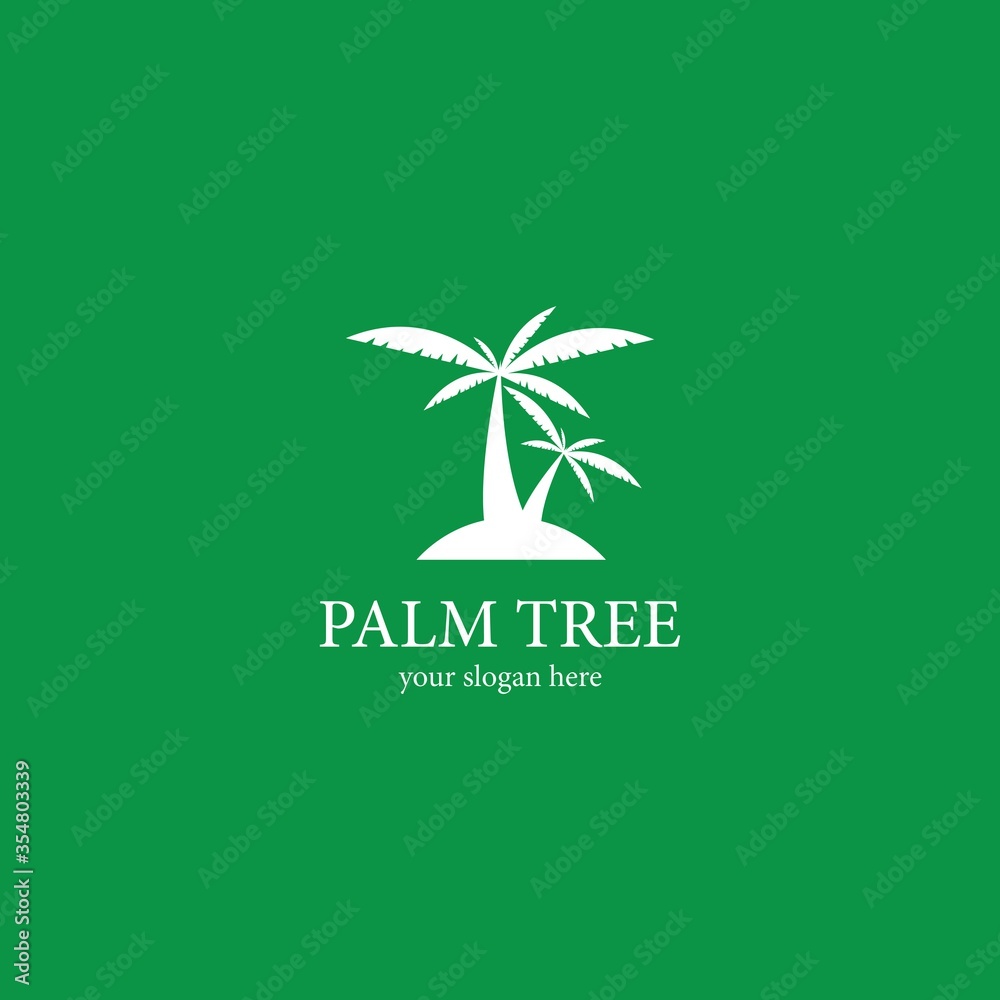 Fototapeta premium Palm tree summer logo template vector