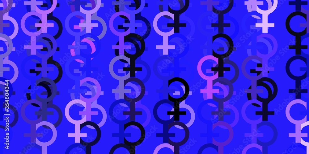 Light Purple vector backdrop with woman's power symbols. Light Purple vector backdrop with woman's power symbols.