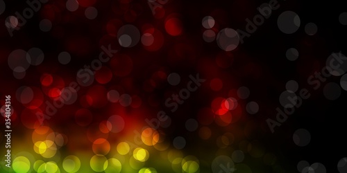 Dark Multicolor vector backdrop with dots. Abstract decorative design in gradient style with bubbles. Pattern for websites.