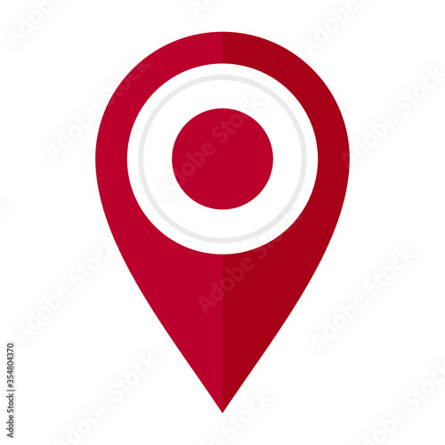 flat map marker icon with japan flag isolated on white background 