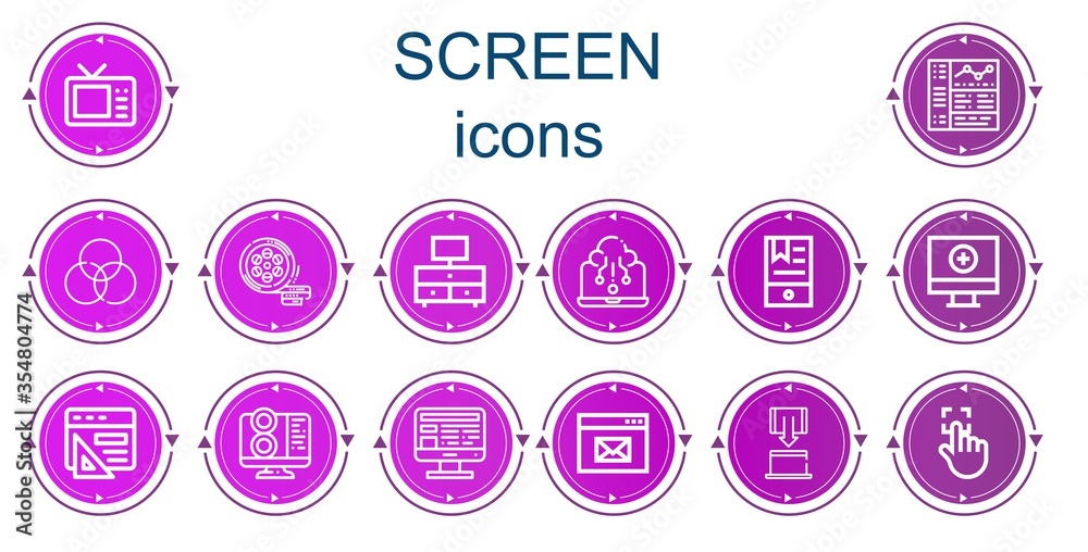 Editable 14 screen icons for web and mobile Editable 14 screen icons for web and mobile