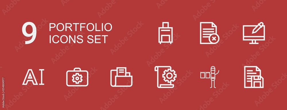 Editable 9 portfolio icons for web and mobile Editable 9 portfolio icons for web and mobile