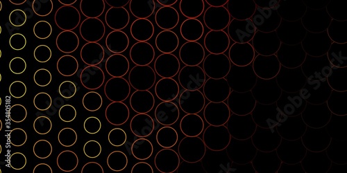 Dark Yellow vector pattern with spheres. Colorful illustration with gradient dots in nature style. Design for your commercials.
