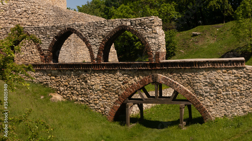 
View of the historic castle and walls in Będzin. Ready for entry.