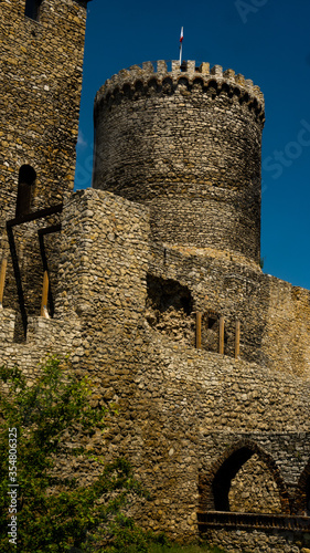 
View of the historic castle and walls in Będzin. Ready for entry.