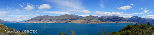 Panorama view of the Lake next to the road to picton - new zealand 