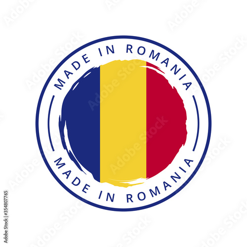 Made in romania vector round label