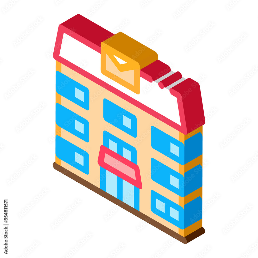 Post Office Postal Transportation Company Icon Vector isometric sign. color isolated symbol illustration Post Office Postal Transportation Company Icon Vector isometric sign. color isolated symbol illustration