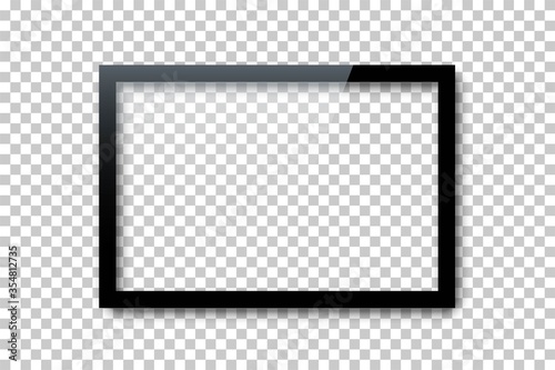 Black frame isolated on transparent background