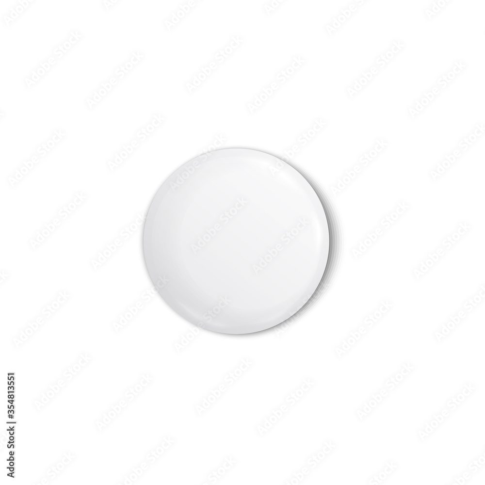 Circle blank pin button or round badge realistic vector illustration isolated. Circle blank pin button or round badge realistic vector illustration isolated.