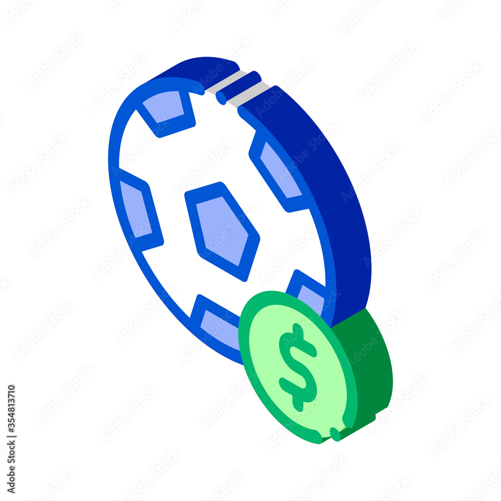 Soccer Ball Betting And Gambling Icon Vector isometric sign. color isolated symbol illustration Soccer Ball Betting And Gambling Icon Vector isometric sign. color isolated symbol illustration