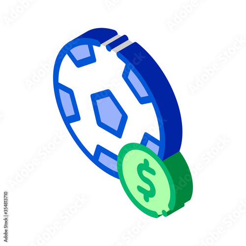 Soccer Ball Betting And Gambling Icon Vector isometric sign. color isolated symbol illustration