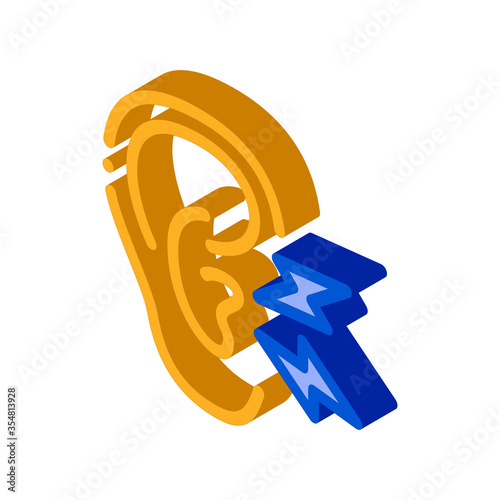 Earache Icon Vector. Isometric Earache sign. color isolated symbol illustration