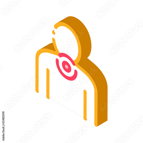 Neck Pain Icon Vector. Isometric Neck Pain sign. color isolated symbol illustration