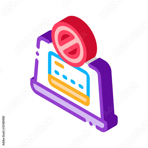 Virus on Laptop Icon Vector. Isometric Virus on Laptop sign. color isolated symbol illustration