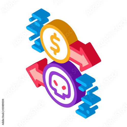 Payment of Hacker Services Icon Vector. Isometric Payment of Hacker Services sign. color isolated symbol illustration