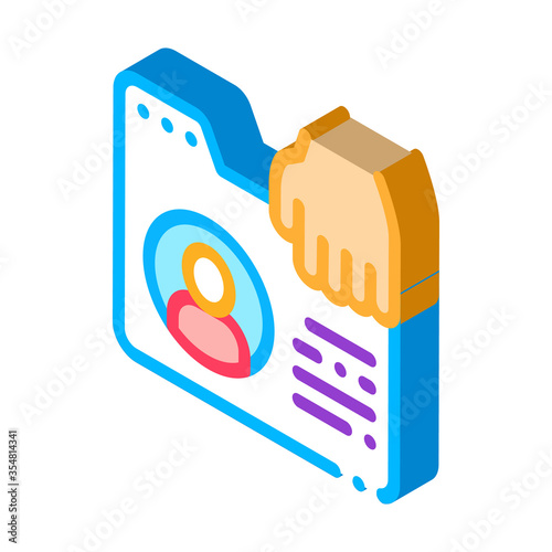Identity Theft Icon Vector. Isometric Identity Theft sign. color isolated symbol illustration