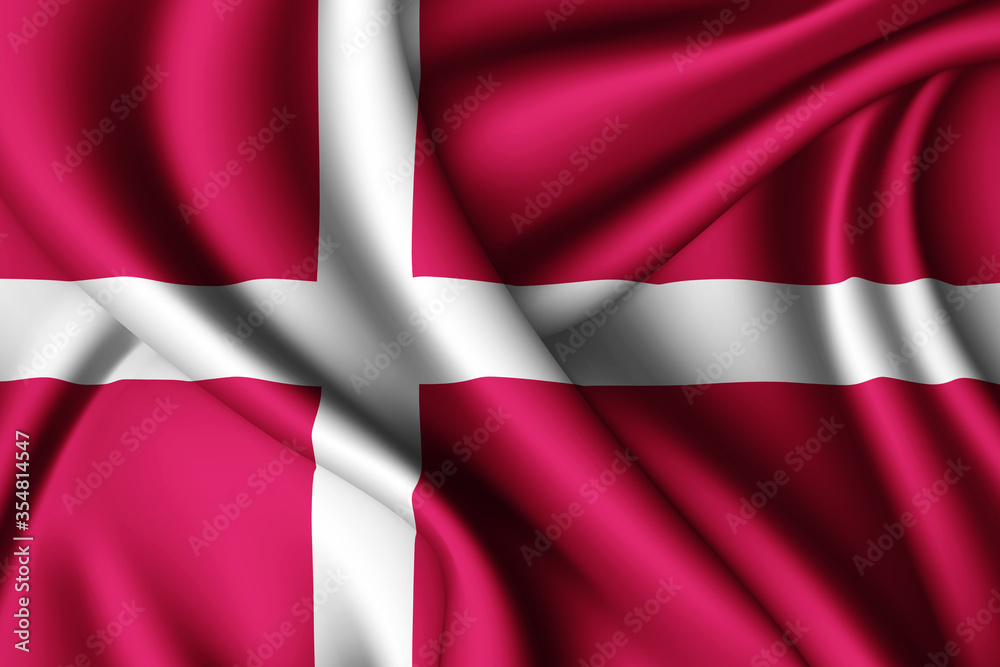 Fototapeta premium waving flag of Denmark