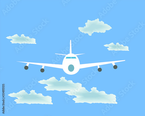 airplane in the clouds