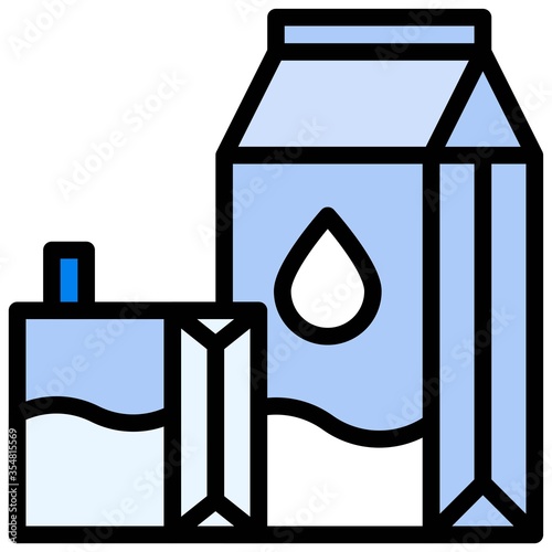 Milk carton icon  Beverage filled vector illustration