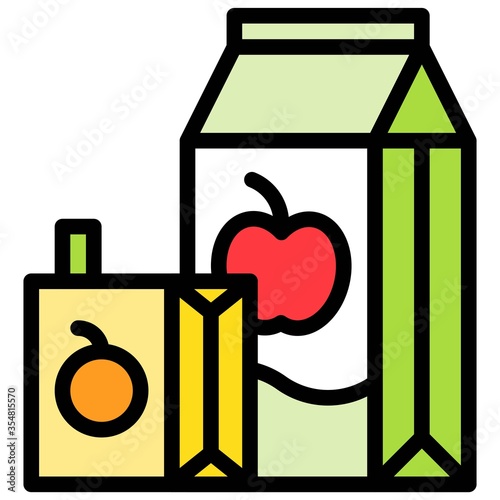 Juice box icon, Beverage filled vector illustration