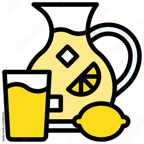 Glass of lemonade with Lemonade jug icon