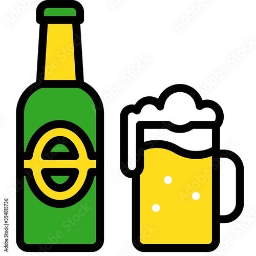 icon, Beverage filled vector illustration