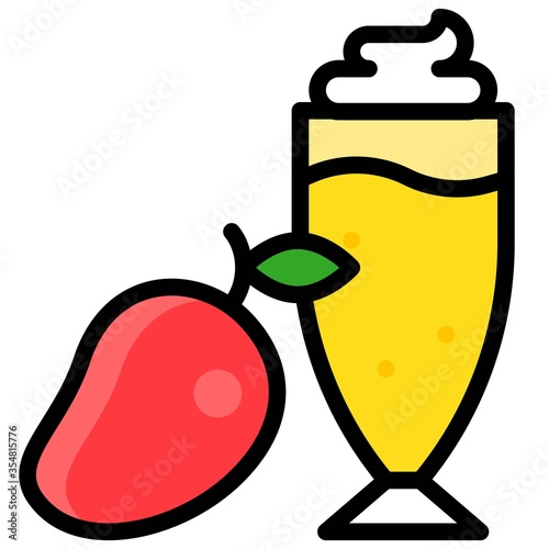 Mango smoothie icon, Beverage filled vector illustration