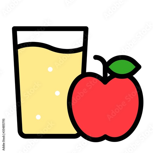 Apple juice icon, Beverage filled vector illustration