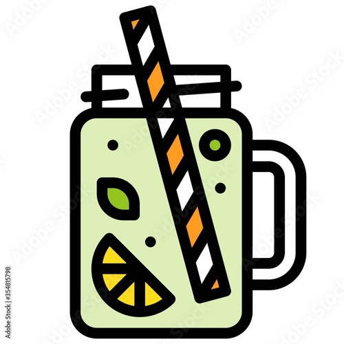 Mixed juice icon, Beverage filled vector illustration