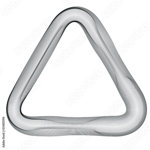 Flow lines in triangle form . Vector Illustration .Technology rounded shape Logo . Design element . Abstract Geometric symbol ..