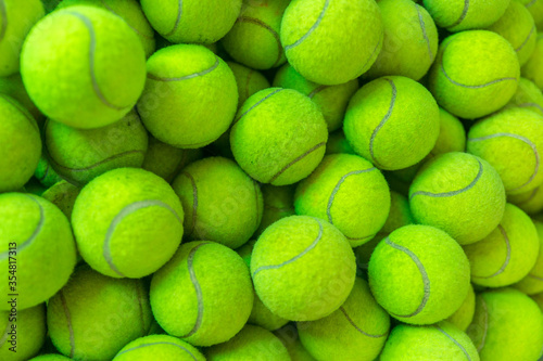 Lively tennis ball, tennis ball theme for gridiron background © supachai