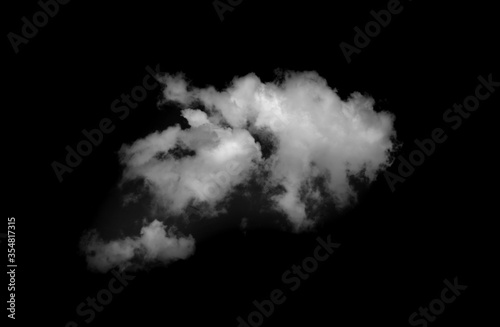 white cloud on black background. Dark tone.