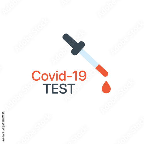 Medical equipment dropper for testing Covid-19. Stock vector illustration isolated on white background.