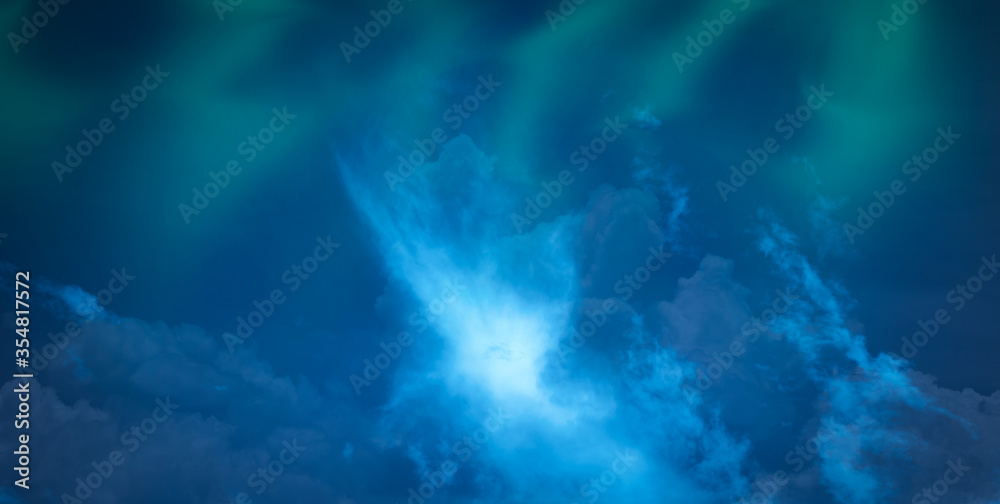 Abstract Dark blue Cloud background.