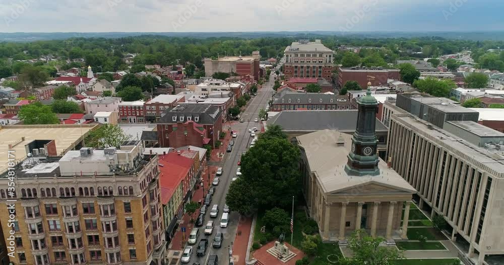 Downtown West Chester Pennsylvania Aerial Drone