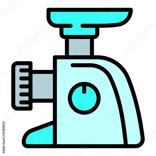Meat grinder icon. Outline meat grinder vector icon for web design isolated on white background
