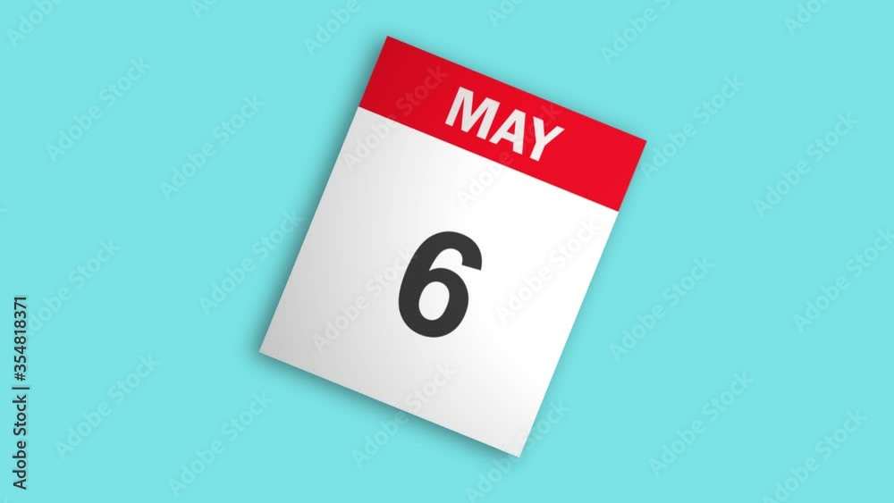 Calendar for May month with flips through days Calendar for May month with flips through days
