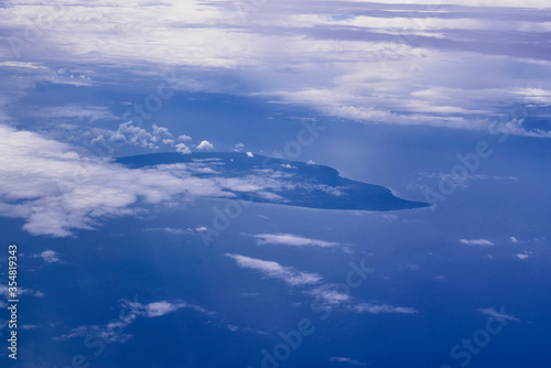 View from an airplane flying above the ocean.Bali to India. © Bend My Trend